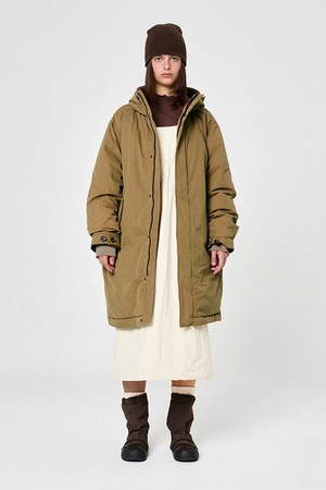 어센틱 야상 다운 코트 Dark Beige