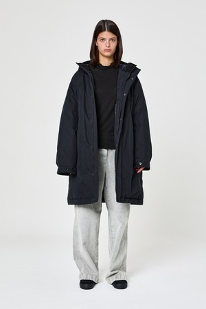 어센틱 야상 다운 코트 Black