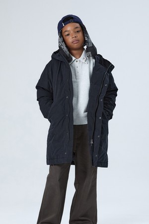 KIDS 어센틱 야상 다운 코트 Black