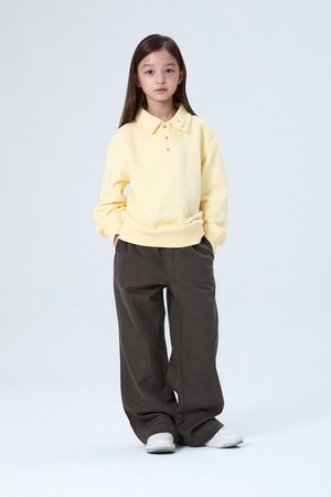 KIDS 소프트 트윌 팬츠 Charcoal Brown