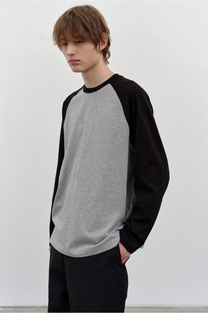 래글런 긴팔 티셔츠 Melange Gray