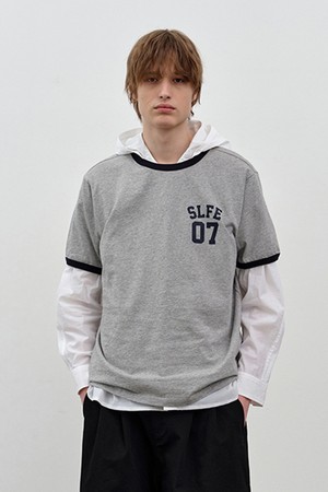 코튼 링거 반팔 티셔츠 2 Melange Gray