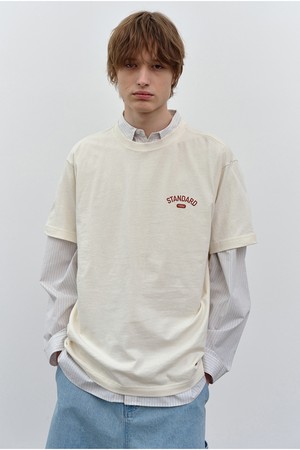 그래픽 반팔 티셔츠 Cream