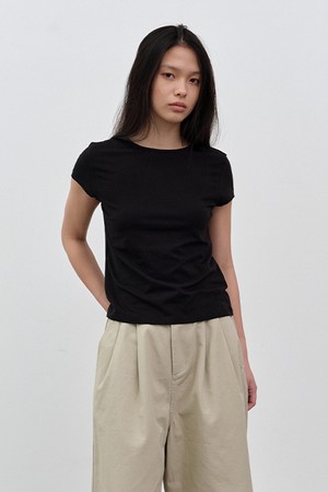 W 모달 반팔 티셔츠 Black