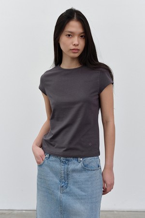 W 모달 반팔 티셔츠 Charcoal