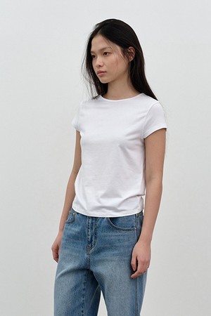 W 모달 반팔 티셔츠 White