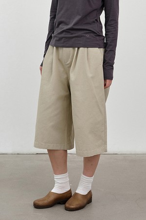 워시드 트윌 버뮤다 팬츠 Light Beige