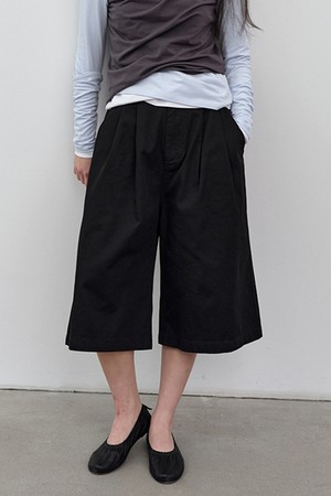 워시드 트윌 버뮤다 팬츠 Black