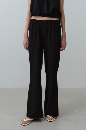 W 시어서커 플레어 팬츠 Black