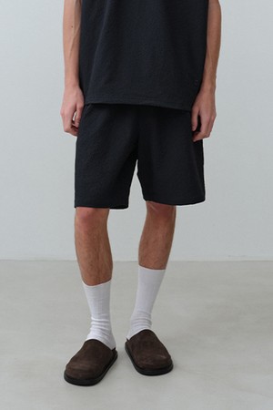 페블 시어서커 하프 팬츠 Navy