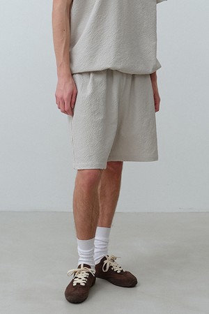 페블 시어서커 하프 팬츠 Warm Gray