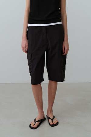 W 뱀부에어 버뮤다 카고 팬츠 Black