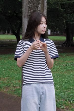 팔레트 피케 셔츠 Navy