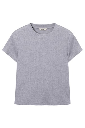 W 골지 반팔 티셔츠 Melange Gray