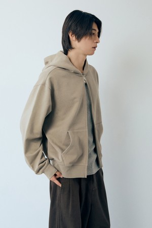 에센셜 스웻 후드 집업 Taupe