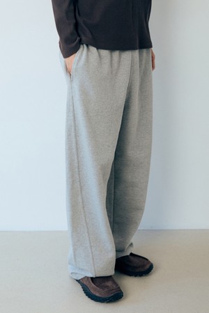 에센셜 스웻 커브드 팬츠 Melange Gray