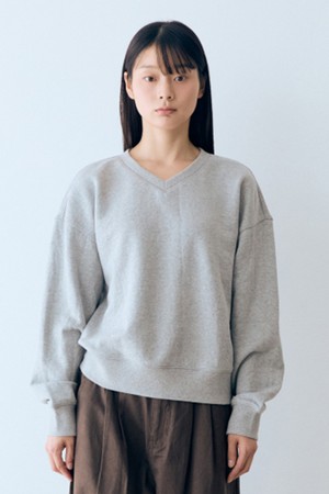 W 에센셜 스웻 브이넥 맨투맨 Melange Gray