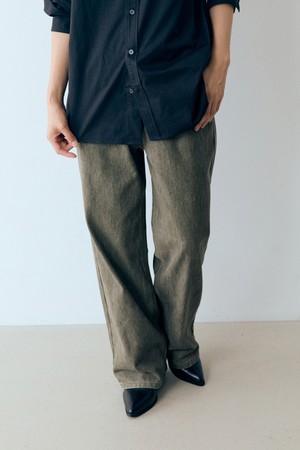 W 스트레이트 트윌 팬츠 Khaki Brown