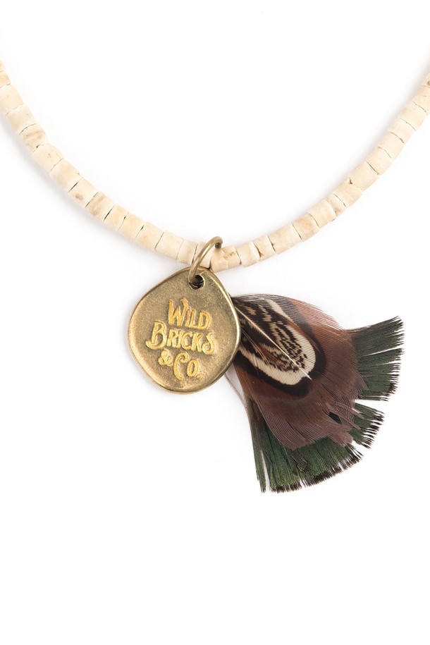 WILD BRICKS - 기타소품 - COCONUT WOOD NECKLACE (ivory)