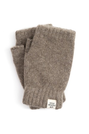 ALPACA FLAT FINGERLESS GLOVES (moss green)