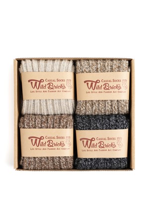 BS WOOL MELANGE SOCKS SET (ivory/olive/brown/charcoal)