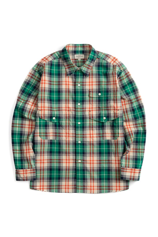 WILD BRICKS - 긴팔셔츠 - SC THREE-POCKET SCOUT SHIRT (green&orange)