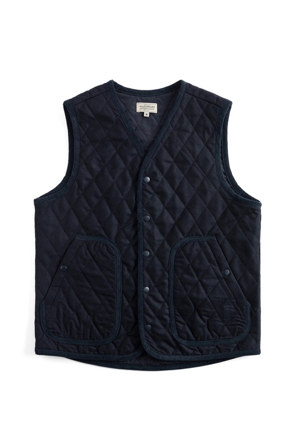 WILD BRICKS - 베스트 - VN QUILTED WOOL VEST (navy)