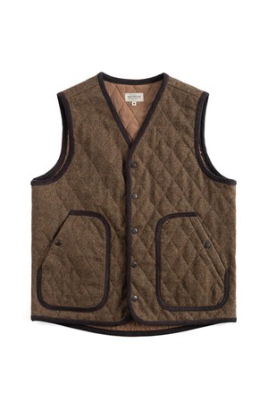 VN QUILTED WOOL VEST (olive)