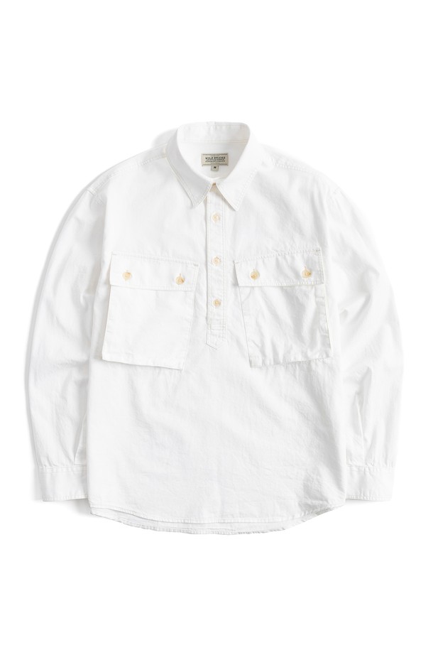 WILD BRICKS - 긴팔셔츠 - LW MILITARY PULLOVER SHIRT (white)