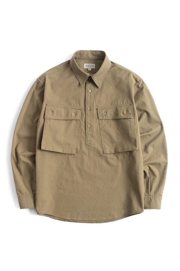 WILD BRICKS - 긴팔셔츠 - LW MILITARY PULLOVER SHIRT (olive)