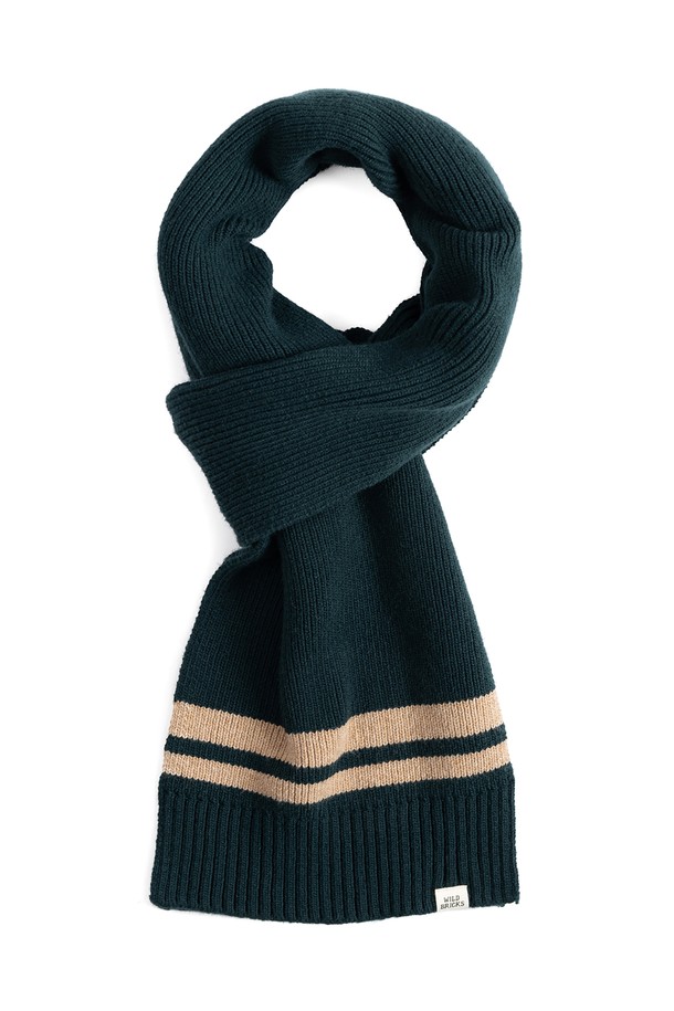 WILD BRICKS - 스카프/머플러 - CB STRIPE KNIT MUFFLER (dark green)