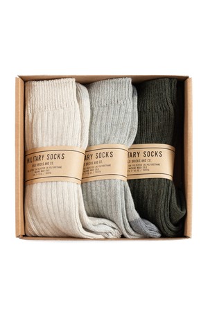 WB MILITARY SOCKS SET (ivory/grey/olive green)