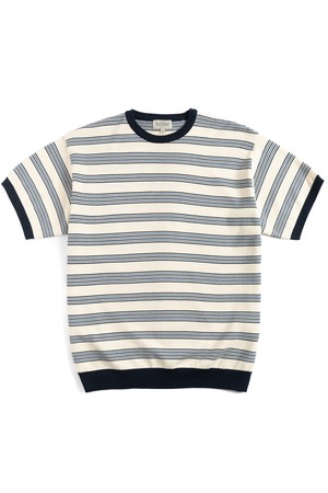 TC KNITTED STRIPE T-SHIRT (blue&navy)