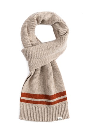 CB STRIPE KNIT MUFFLER (beige)