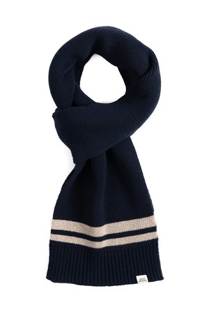 CB STRIPE KNIT MUFFLER (navy)