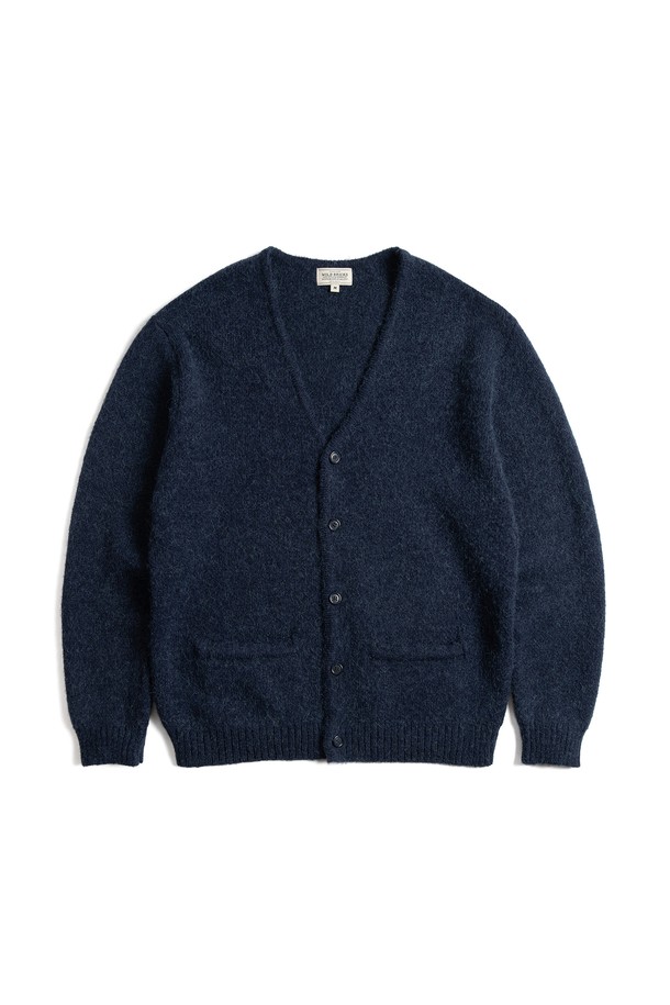 WILD BRICKS - 가디건 - BS MOHAIR CARDIGAN (denim)