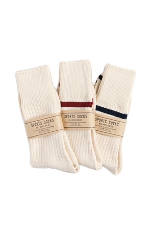 ST SPORT SOCKS SET (ivory/red/navy)