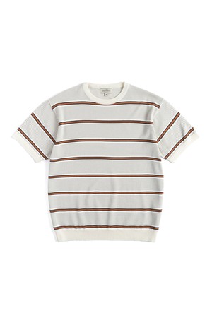 FN KNITTED STRIPE T-SHIRT (brown)