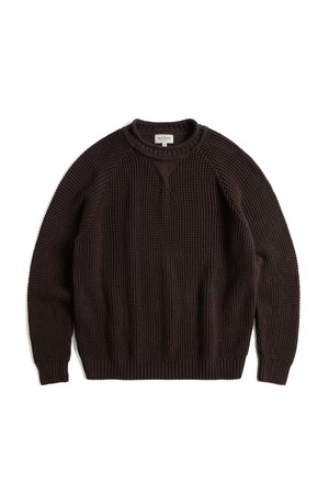 CT WAFFLE ROLL NECK SWEATER (dark brown)