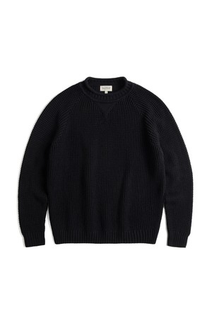 CT WAFFLE ROLL NECK SWEATER (black)