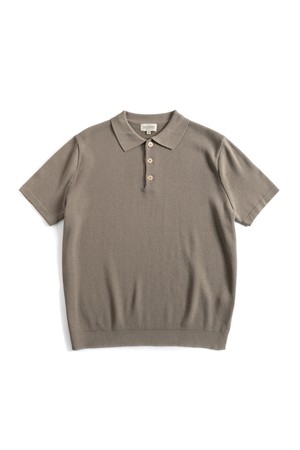 W23 KNITTED POLO SHIRT (sand beige)