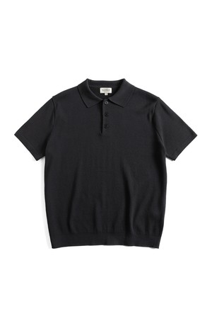 W23 KNITTED POLO SHIRT (ash black)