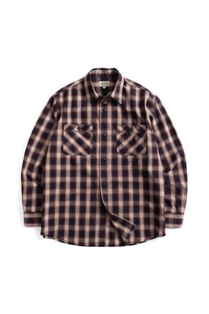 W23 OMBRE PLAID WORK SHIRT (deep purple)