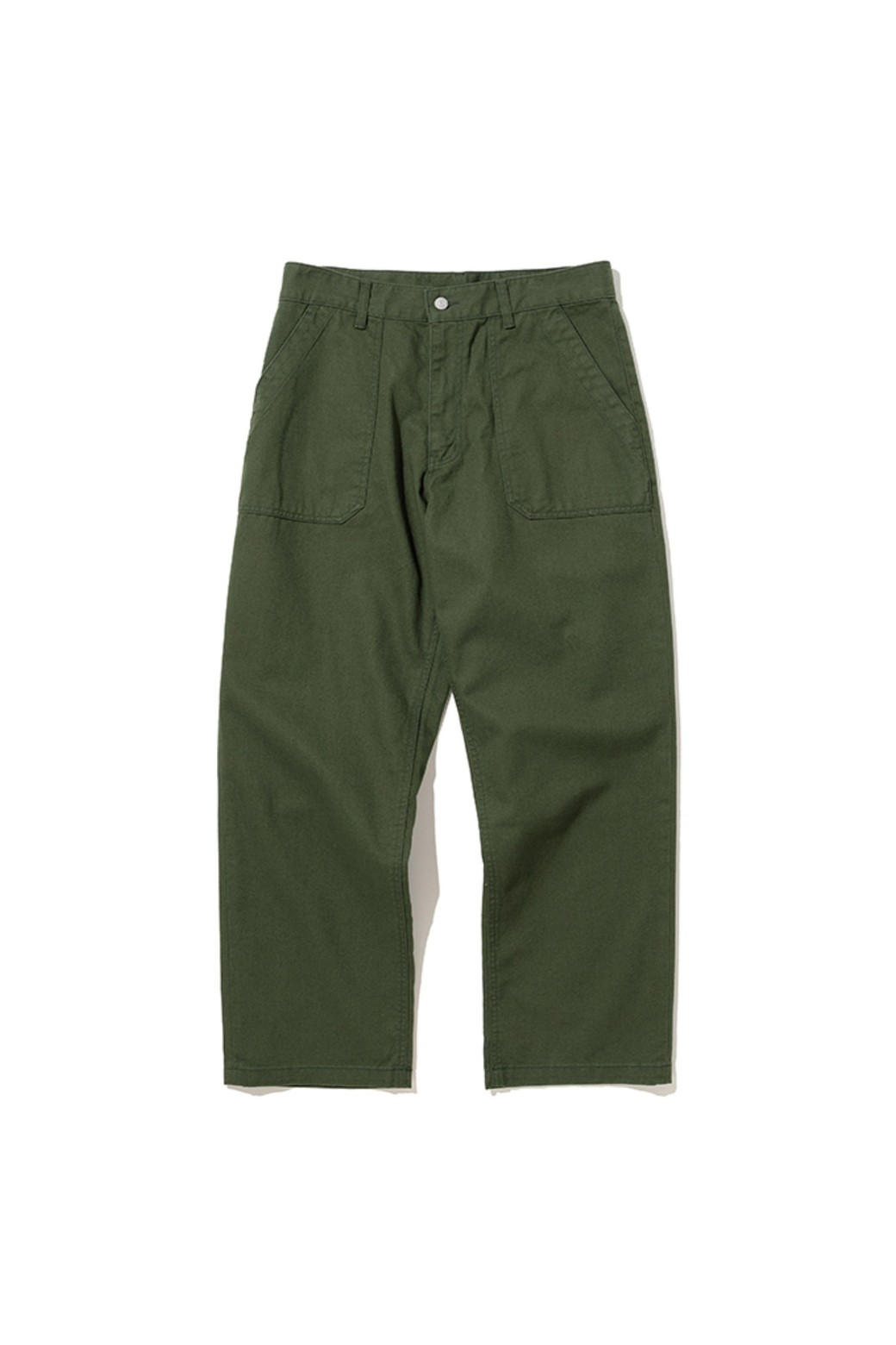 UNIFORM BRIDGE - 캐주얼팬츠 - cotton fatigue pants wide fit khaki