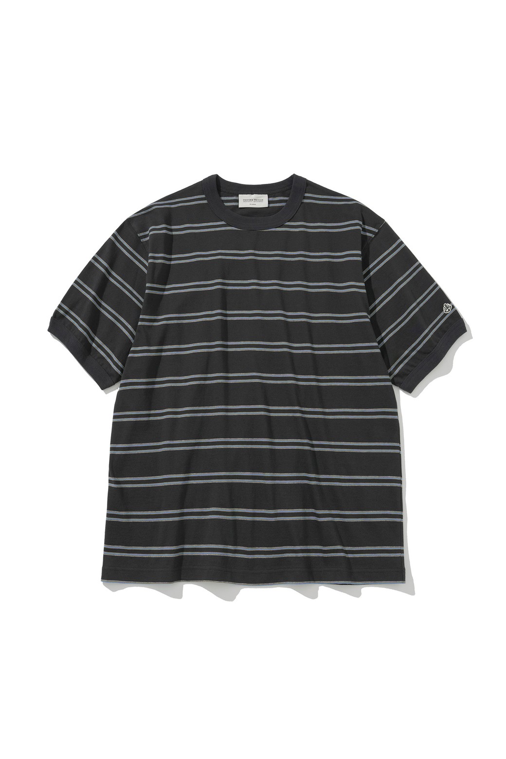 [ UNIFORM BRIDGE]★vintage stripe s/s tee Uniform Bridge Vintage Stripe L/S Tee | Burgundy | Canoe Club