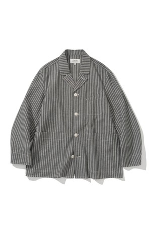 seersucker stripe coverall jacket black