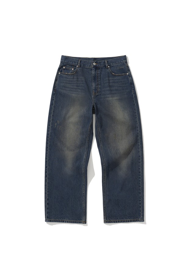 UNIFORM BRIDGE - 캐주얼팬츠 - cropped denim pants 9.5oz indigo washed