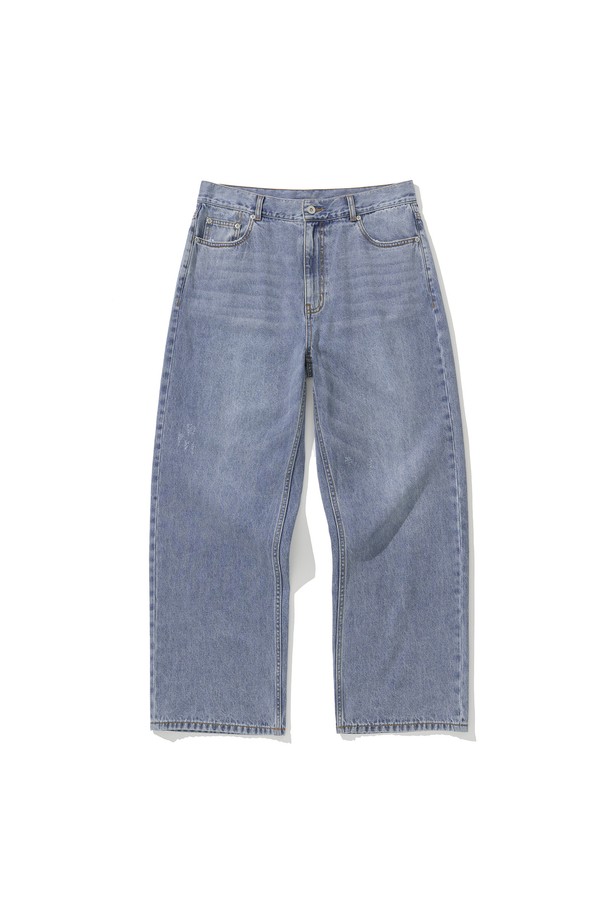 UNIFORM BRIDGE - 캐주얼팬츠 - cropped denim pants 9.5oz light indigo