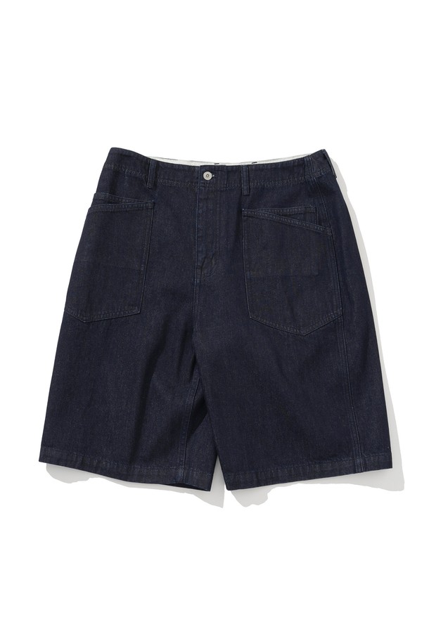 UNIFORM BRIDGE - 하프팬츠 - bermuda fatigue shorts indigo