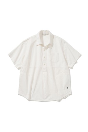 oxford pullover s/s shirt off white
